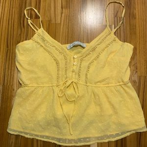 yellow flowy cropped top Abercrombie and Fitch